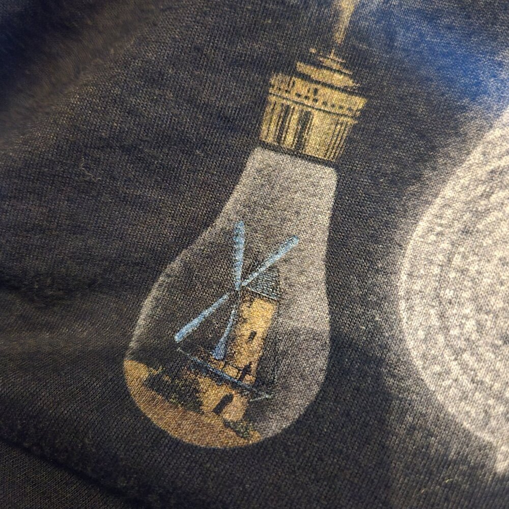 Curbside Clothing "Light Bulbs" heather black dolman t-shirt 2XL - Picture 5 of 7